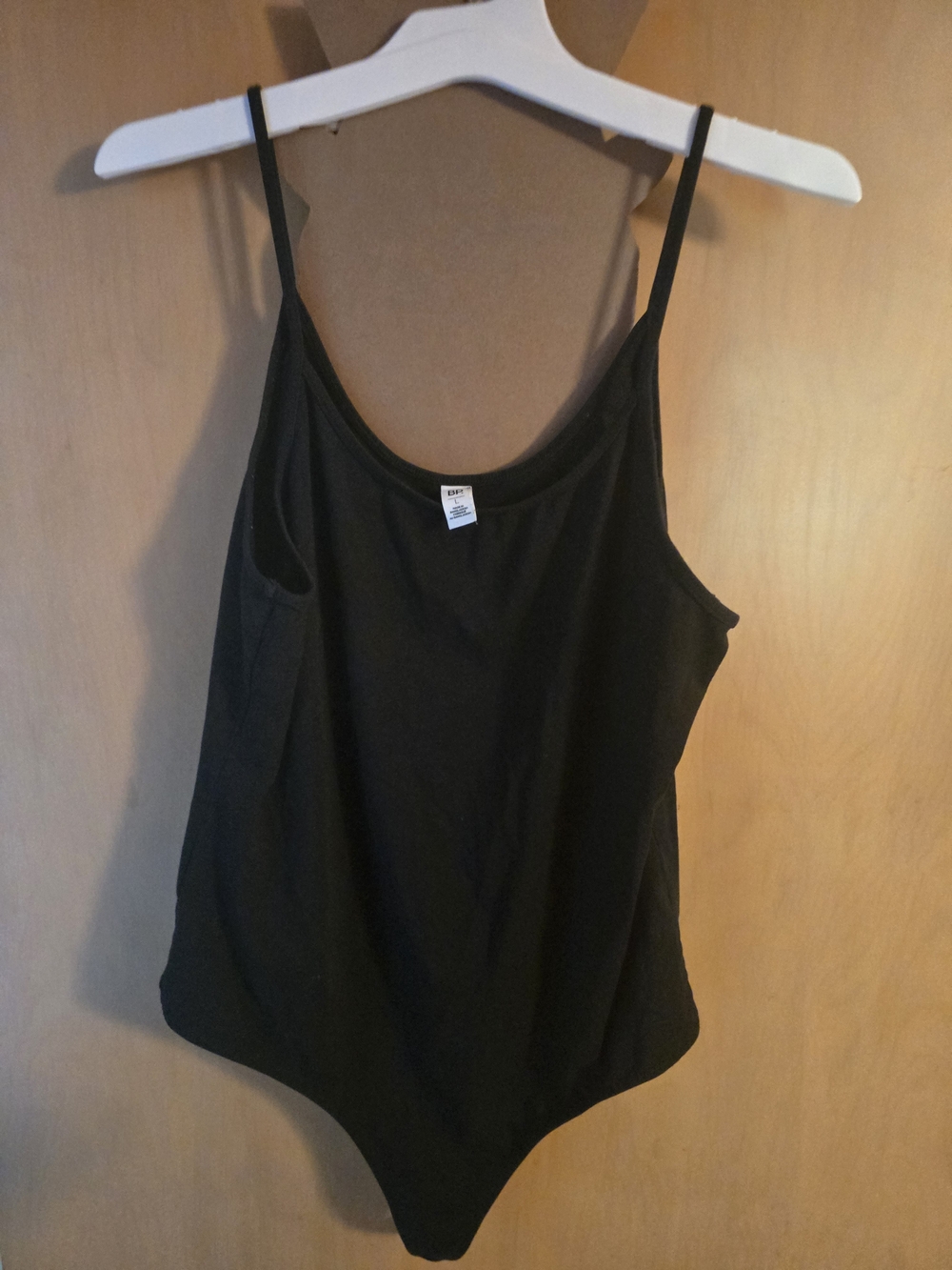 bp Black Spaghetti-Strap Bodysuit